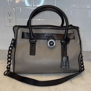 Michael Kors Bag Purse Handbag Leather Hamilton French Binding Satchel